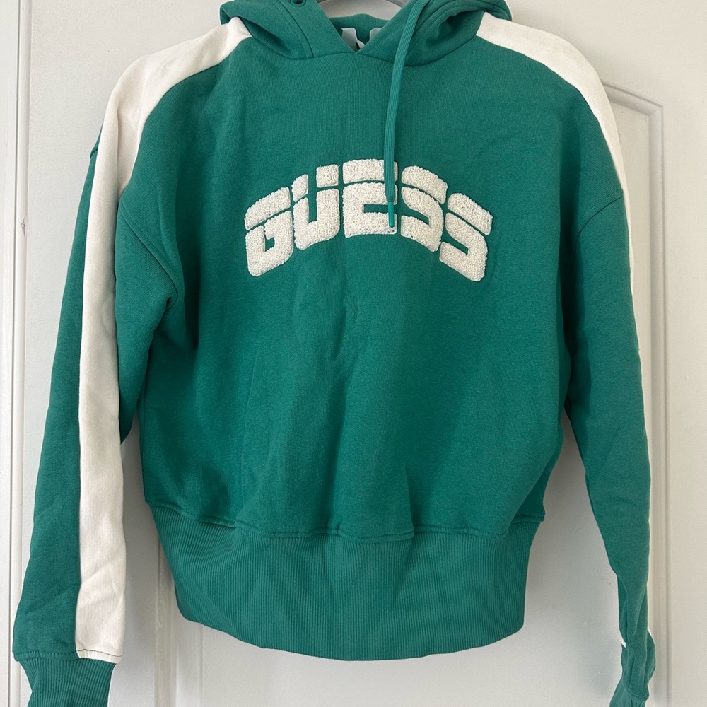 Guess Teal and White Sweatshirt